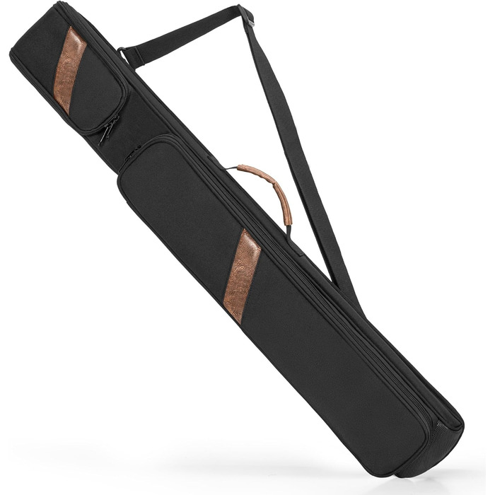 Чохол для більярдної кия (до 2 частин) з ручкою та регульованим плечовим ременем, чорний. Підходить для зберігання більярдних київ та аксесуарів.