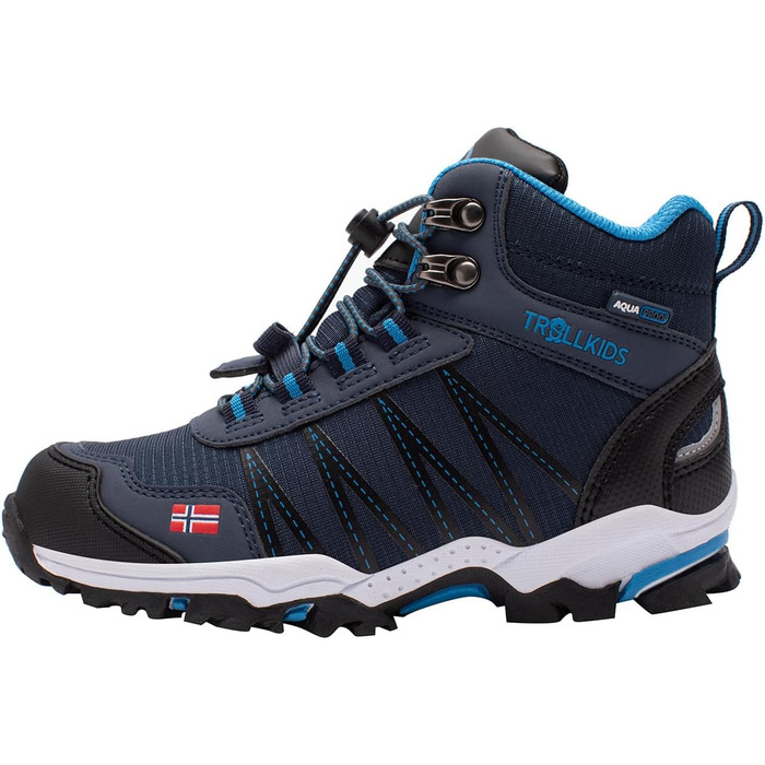 Дитячі трекінгові черевики Trolltunga Hiker Mid від Trollkids (28 EU, Темно-синій)