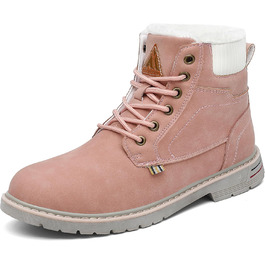 Зимові черевики Mishansha Herren для жінок, теплі, водонепроникні, на шнурівці, рожеві, 38 EU