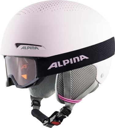 ALPINA ZUPO SET (+PINEY) – Набір для дорослих: гірськолижний шолом і маска, світло-рожевий матовий, розмір 48-52 см, преміум якість, безпечний та міцний