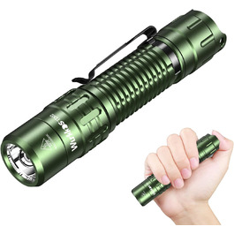 Wurkkos TD02 тактична ліхтарик LED, 2000 люмен, USB-C, водонепроникний IP68, 6 режимів, компактний, для активностей на відкритому повітрі та в приміщенні (зелений)