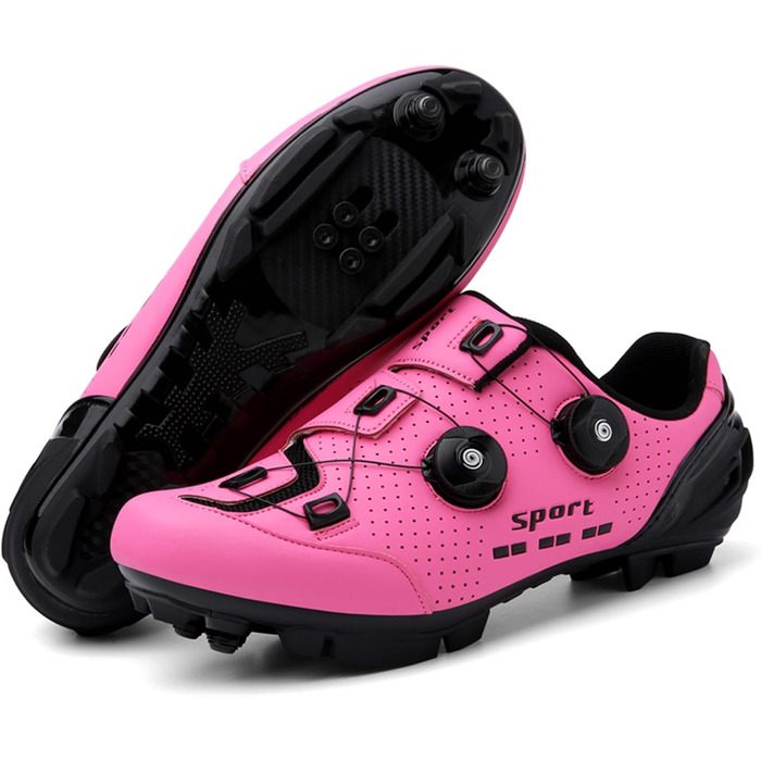 Велотуфлі MTB SDEQA для чоловіків та жінок, сумісні з SPD, унісекс, рожеві, 39 EU