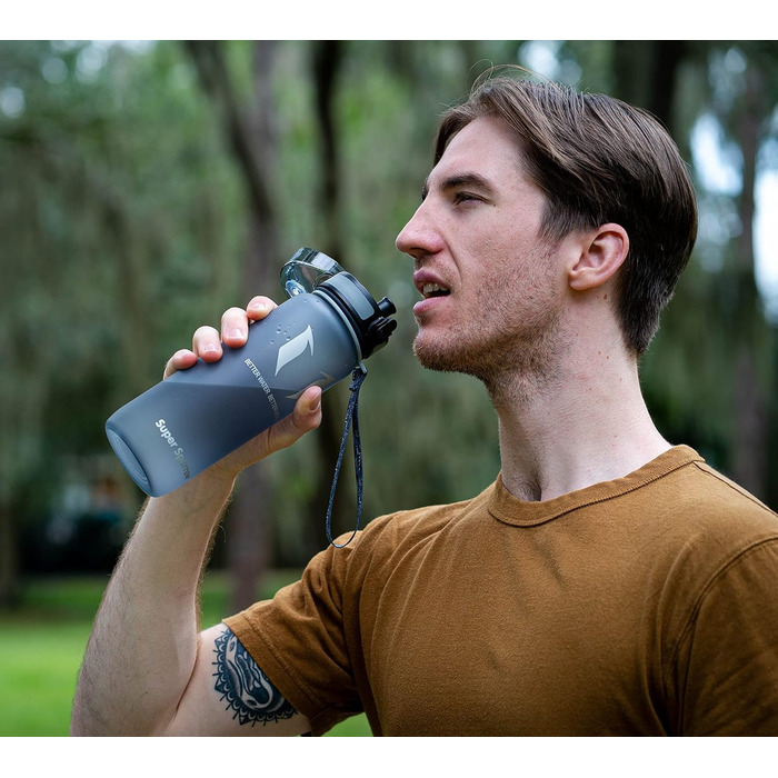Фляга для води Super Sparrow Tritan - 350/500/750/1000 мл, без BPA, спортивна, для велосипеда, фітнесу, подорожей, сіра