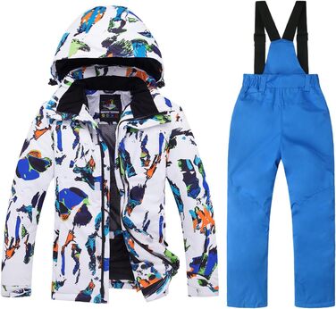 Дитячий зимовий костюм для сноуборду та лиж, водонепроникний, для хлопчиків та дівчаток (блакитний, 10-11 років)