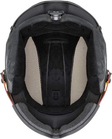 Лижний шолом uvex hlmt 600 visor з візором для жінок і чоловіків, регульований розмір 55-57 см, чорний матовий