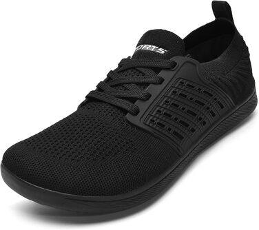 ASHION Взуття для ходьби та бігу без шкарпеток (унісекс), широка модель, чорний колір, 41 EU