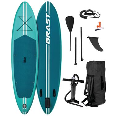 SUP дошка BRAST Primo надувна з веслом та аксесуарами 320x81x15 см (Бірюзова)