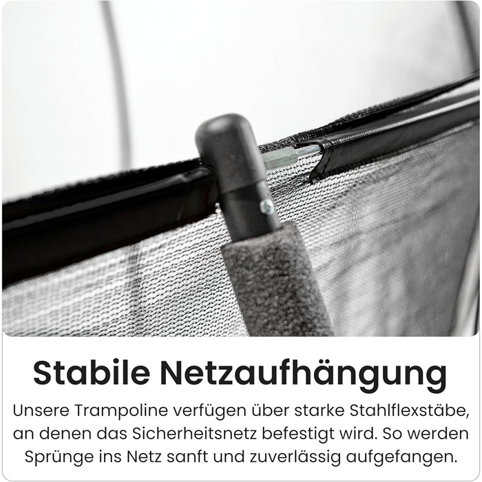 Батут Zero Gravity Outdoor Ø 183/244/305/366/427 см, TÜV GS, комплект з драбиною, відеоінструкція, Ultima 4 моделі Ø 305 см, чорний