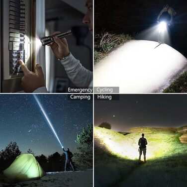 LED ліхтарик Gearlite: 6000 люмен, тактичний, з регулюванням фокусу, 3 режими, водонепроникний (IP65), для кемпінгу, риболовлі, надзвичайних ситуацій та піших прогулянок