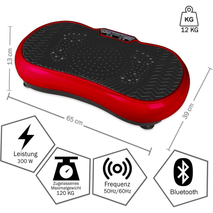 Вібраційна платформа для фітнесу з еластичними гумками та Bluetooth. Тренажер для дому, схуднення, оскарження. Рожево-білий (Чорно-червоний)