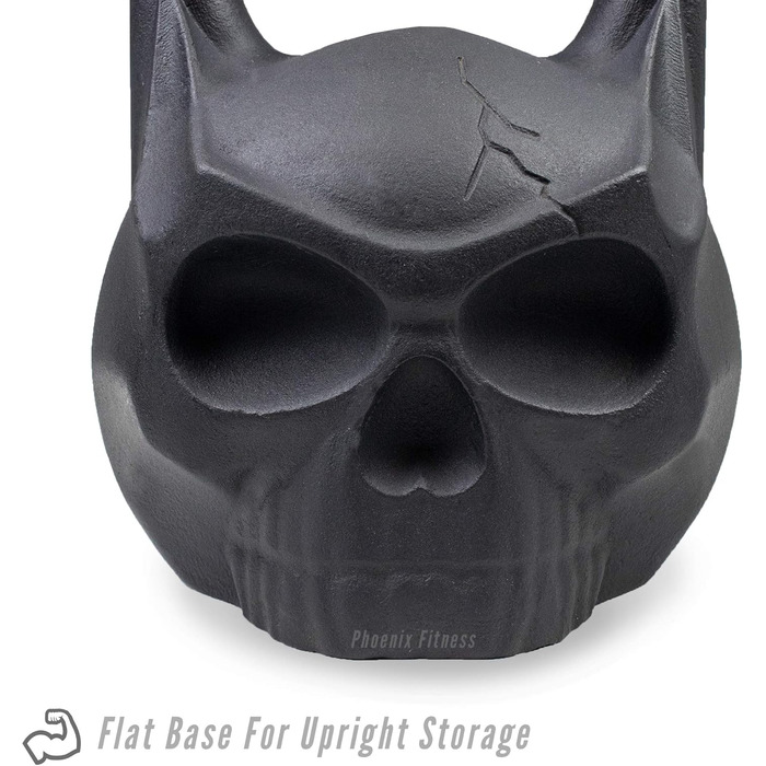 Гиря Phoenix Fitness Skull з важкого чавуну для фітнесу, бодібілдингу, силових та кардіо тренувань, професійне обладнання для дому та спортзалу, 12/16/20/24 кг