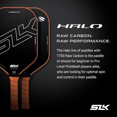 Падл для піклболу Selkirk SLK Halo Control & Power з карбоновим покриттям, полімерним ядром Rev-Core Power, для максимального обертання та контролю