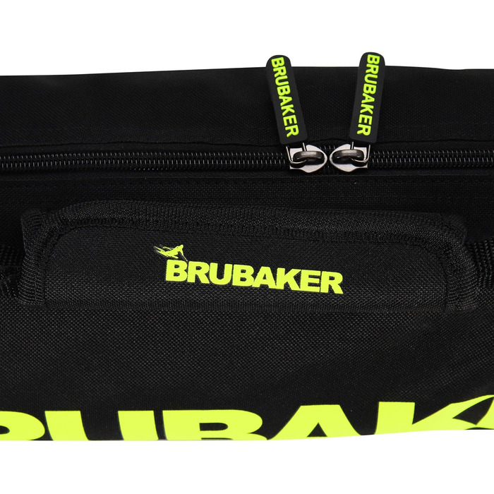 Чохол для лиж BRUBAKER Langlauf XC Touring, на 1 пару лиж і палиць, 210 см, чорний/неоново-жовтий, водонепроникний лижний мішок для транспортування