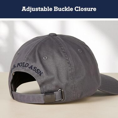 Чоловіча бейсболка U.S. Polo Assn. з логотипом Small Pony, 100% бавовна, регульований розмір, темно-сіра