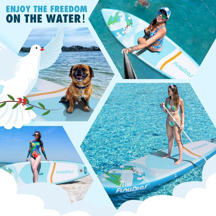 Надувний SUP-борд FunWater 10' & 11' з аксесуарами для дорослих, будь-якого рівня підготовки