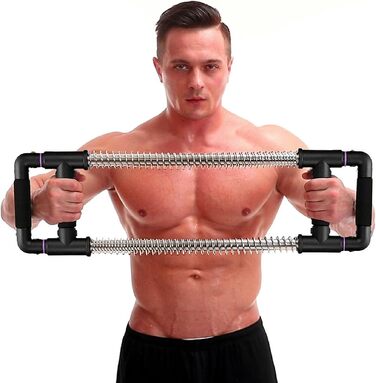 GoFitness Силовий тренажер Push Down Bar для грудних м’язів, рук, плечей, спини та преса, 50 кг, для дому, чорний — екпандер для чоловіків