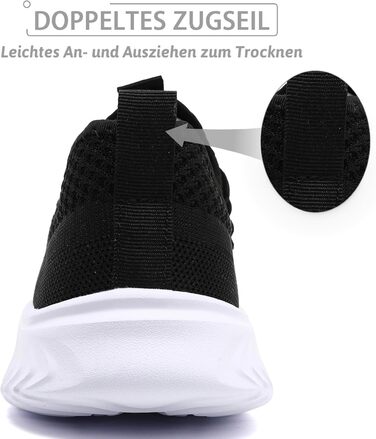 Чоловічі кросівки QIJGS для бігу та фітнесу, повсякденне взуття, модель Slip-on, розмір 46 EU, чорно-білі