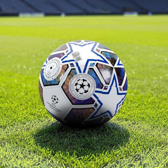 М'яч футбольний UEFA Champions League офіційний біло-синьо-зелений