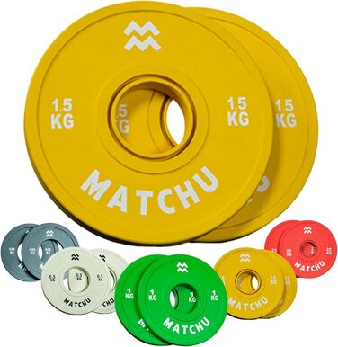 Фракційні диски Matchu Sports 0,25-2,5 кг, набір 2 шт, сталь з гумовим покриттям, діаметр 50 мм