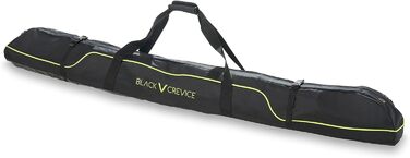 Сумка для лиж Black Crevice, 1 пара, міцна лижна сумка з подвійними ручками та двосторонньою блискавкою, 180x17x18 см, чорна/жовта