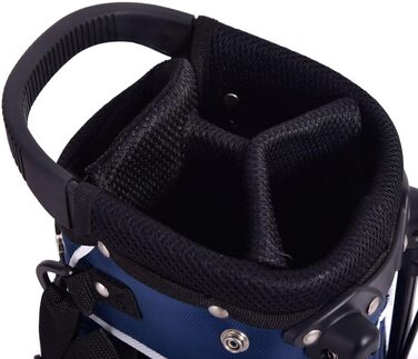 Сумка для гольфу COSTWAY з підставкою, водонепроникною накидкой та 4 відділеннями, легка переносна сумка з кишенею для олівців та регульованим ременем, для жінок та чоловіків (блакитна)