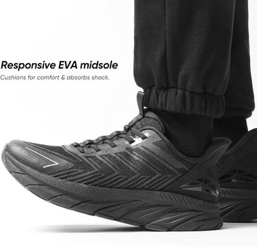 Чоловічі кросівки для бігу ALLSWIFIT: зручні, дихаючі та з неслизькою підошвою. Стильні спортивні кросівки для фітнесу, бігу та занять спортом. Білий колір (44.5 EU, Alles Schwarz)