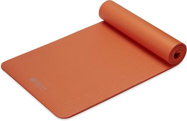 Yogamat Gaiam Essentials товстий 1 см, оранжевий, 183x61 см з ременем для перенесення - для йоги та фітнесу