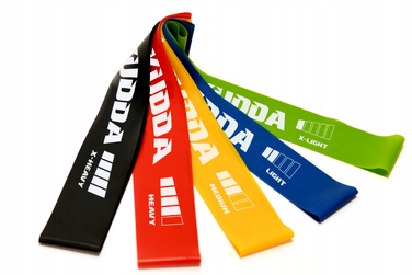 Набір фітнес-резинок KUDDA mini band, 30 см, 5 шт., опір 1-20 кг