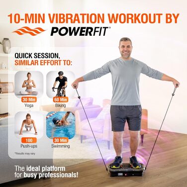 Віброплатформа для схуднення та фітнесу Whole Body Workout: вібраційна машина з Bluetooth-динаміком, пультом та еспандерами для лімфодренажу та тонусу тіла