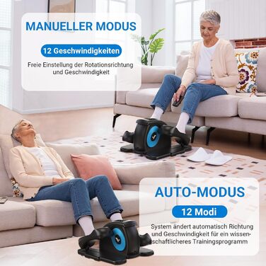 Міні еліптичний тренажер MERACH з пультом, дисплеєм, 12 швидкостей, тихий та портативний степер для дорослих, молоді та людей похилого віку, чорний