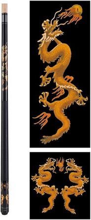 Більярдний кий ASKA Golden Dragon з ірландського льону, 13 мм багатошарова тверда вершина, вага 538 г