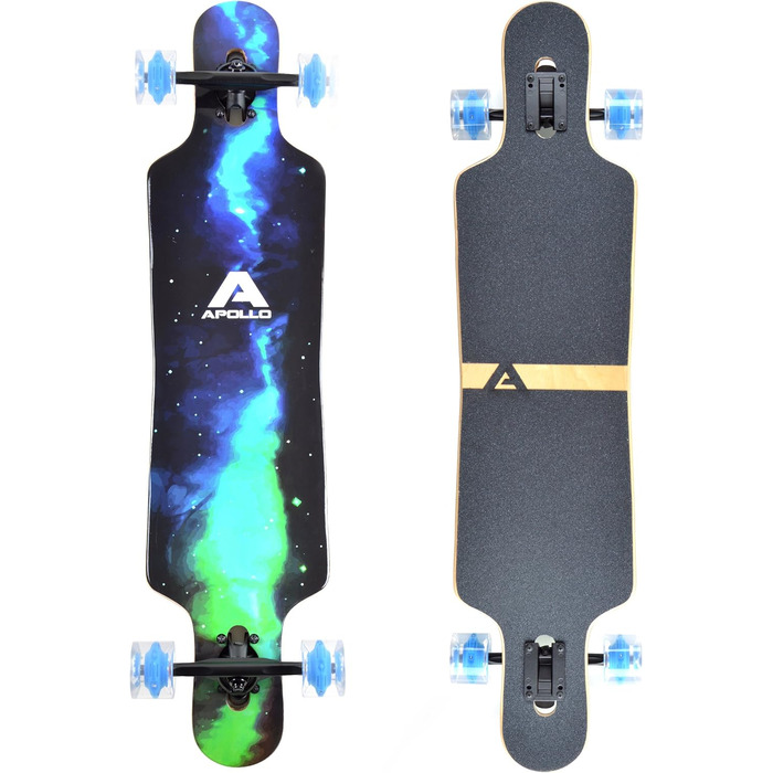 Лонгборд Apollo Galaxy Twin Tip, компліт з високошвидкісними підшипниками ABEC, Drop Through, для фрірайду та круїзингу