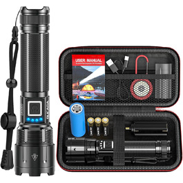 Ліхтар LED BUCASA 1000000 Люмен, XHP70.2, USB, Тактичний, IP67, 5 режимів, для кемпінгу та надзвичайних ситуацій