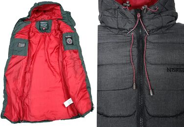 Жіноча зимова куртка-пальто Geographical Norway FVS Production H-H, довга стібана парка, антрацит, 3XL