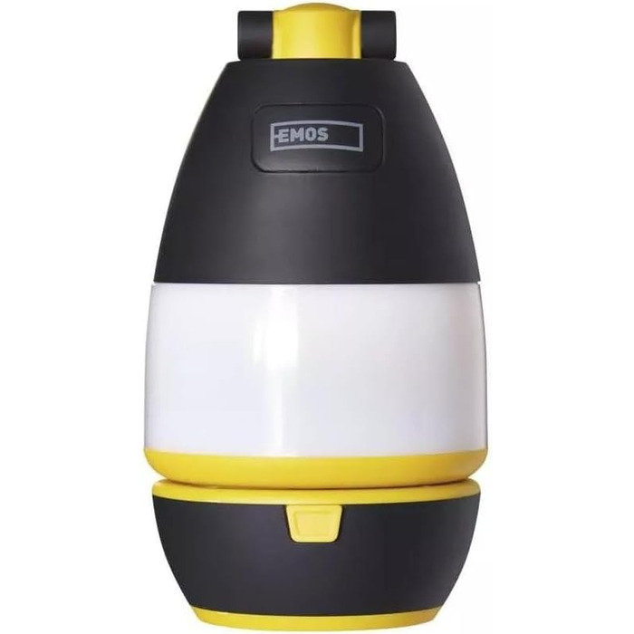 LED кемпінговий ліхтар EMOS - багатофункціональний, портативний, 3 режими, 215 лм, 305 м, 90 годин, на батарейках (3x AA), для відпочинку на природі, чорно-жовтий