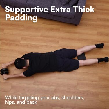 Ролер для пресу H&S Fitness - тренажер для пресу з посиленою амортизацією, аб-ролер, тренажер для пресу