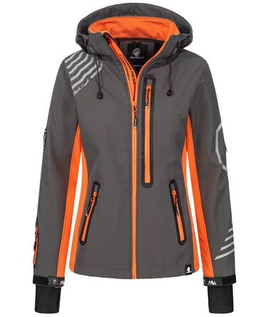 Жіноча куртка-вітровка Rock Creek Softshell D-402, антрацит-помаранчева, розмір XS