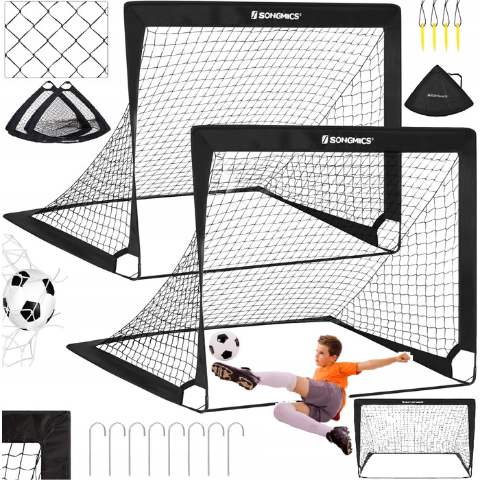 Набір із 2-х дитячих футбольних воріт: складані, переносні, для тренувань та саду (120 см)