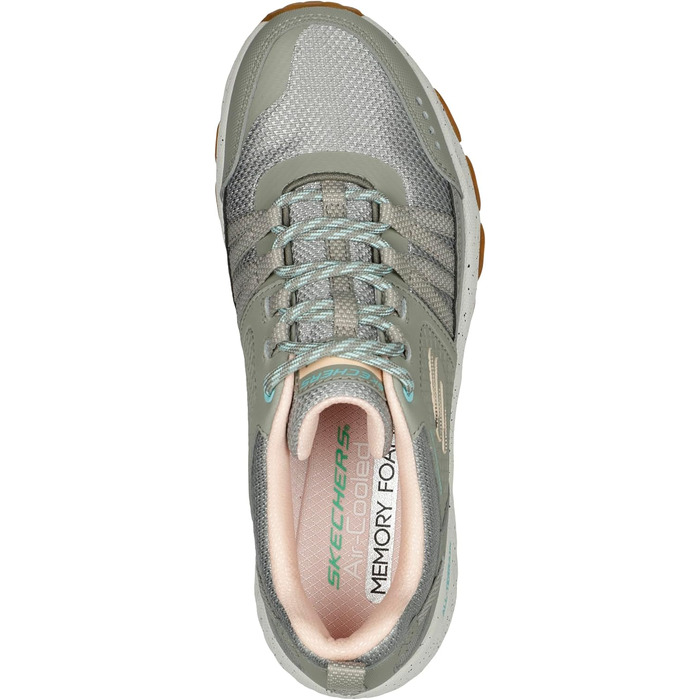 Черевики для активного відпочинку Skechers Escape Plan для жінок, 38 EU, оливковий колір, шкіра, сітка, світло-рожева окантовка