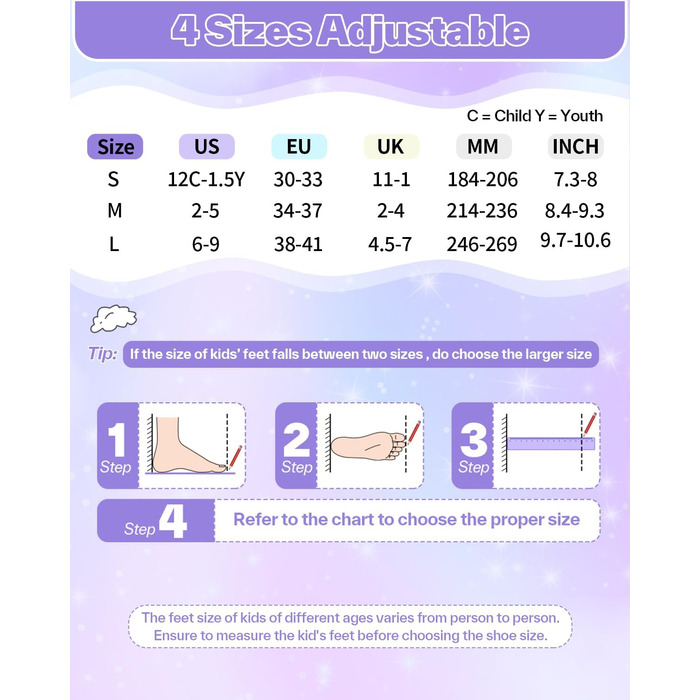 Дитячі ролики Inliner Sportneer з регульованим розміром 30-41, комплект з 6 захисниками та LED-підсвічуванням (фіолетовий)