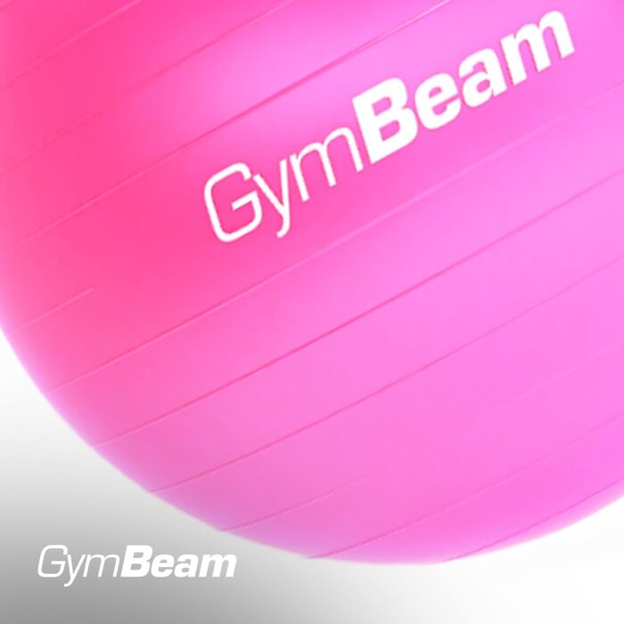 Гімнастичний м'яч GymBeam 85 см з насосом, рожевий — для стабільності, контролю тіла, профілактики та лікування болю у спині, зміцнення м'язів