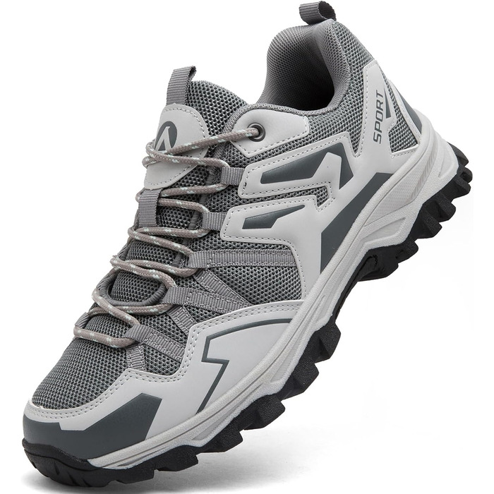 Чоловічі туристичні черевики для трекінгу та хайкінгу. Легкі похідні черевики для кемпінгу та трейлраннінгу (40 EU, Сірий)