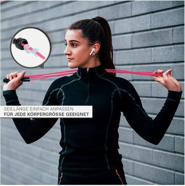 Скакалка для HIIT, боксу, MMA, фітнесу та кросфіту, 300 см (Рожева)