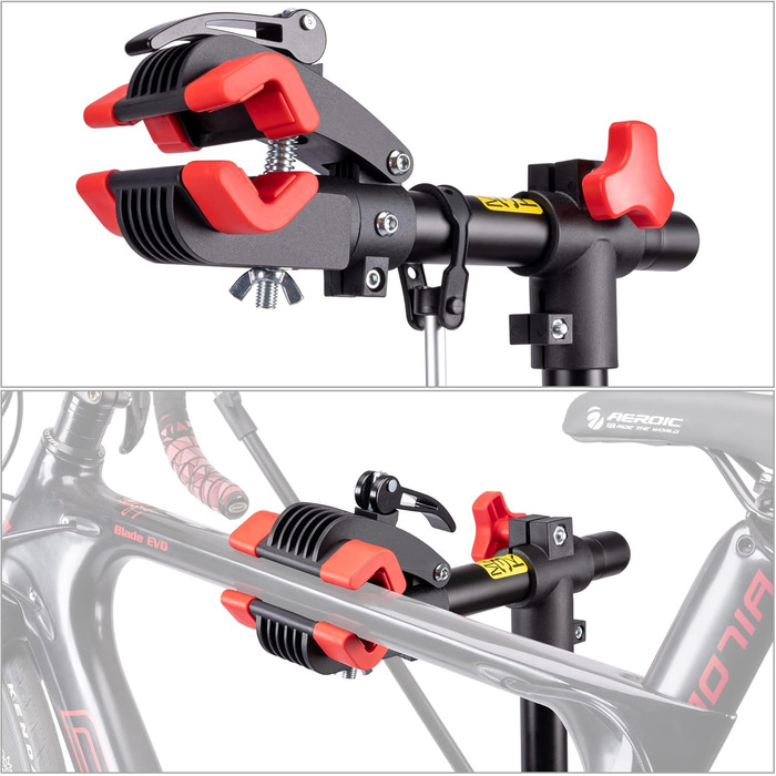 Підставка для велосипеда CXWXC - професійна стійка для ремонту з підставою для інструментів та магнітним відсіком, поворотна та складна, до 30 кг, чорна