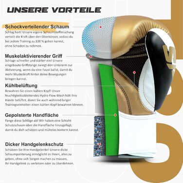 Боксерські рукавички Starpro 14 oz золоті для сильних ударів, чоловічі та жіночі, для боксу і тренувань