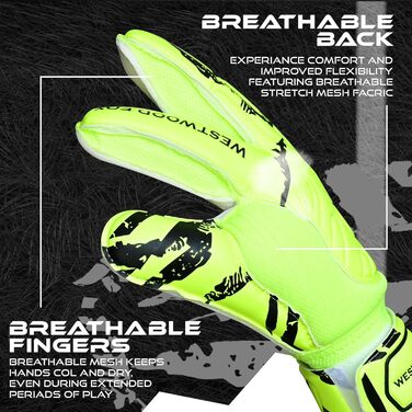 Воротарські рукавички WESTWOOD FOX Fingersave для дітей та підлітків. DumboLatex, 4+3 мм, GELB-WEIß, розмір 6 (8-10 років)