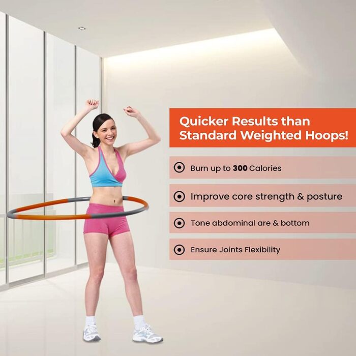 Обруч для фітнесу ResultSport 1,2 кг, 100 см, 8 секцій, знімний, для дорослих, обтяжений, тренування та фітнес вправи