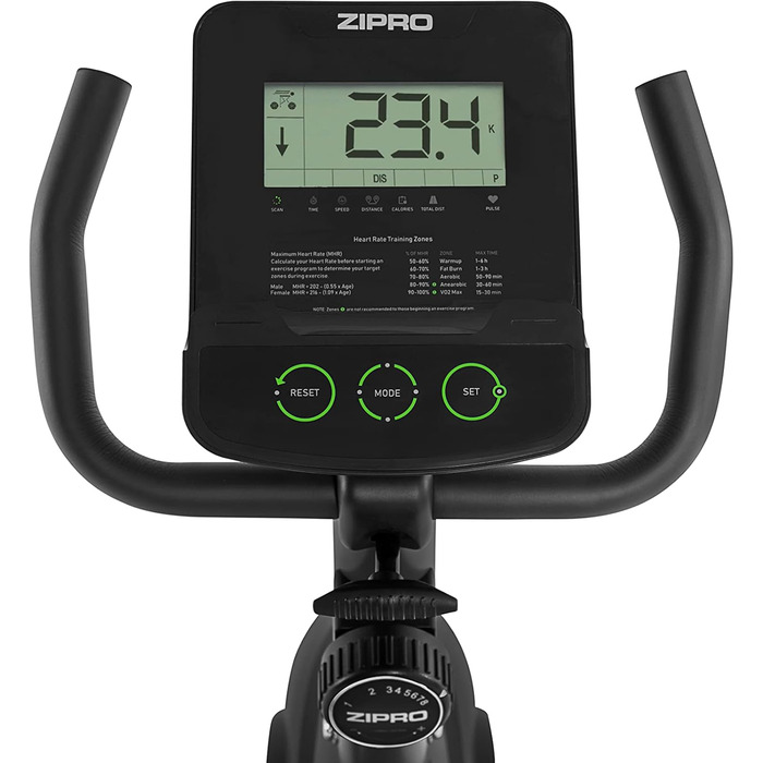 Велотренажер Zipro Easy, магнітний ергометр для дому, до 150 кг, фітнес-велосипед з батарейним живленням