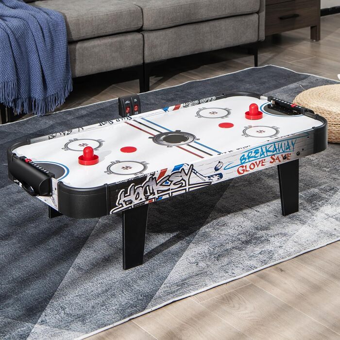 Тік-хокей HOMASIS 42'' з LED-рахунком: стіл для гри з 2 шайбами та 2 ручками, для дітей та дорослих