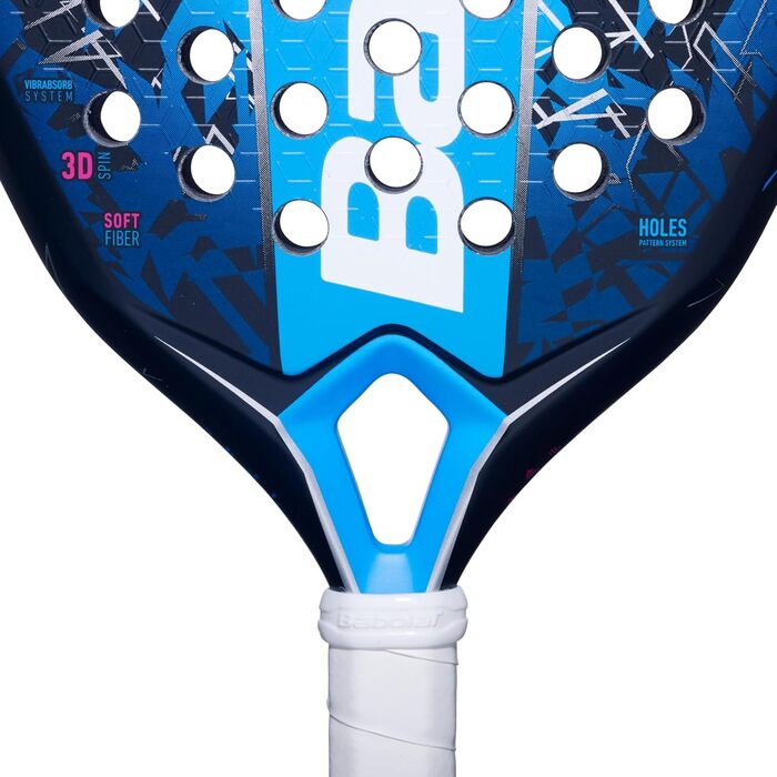 Ракетка для падел-тенісу Babolat Air Vertuo, блакитна, композитний матеріал, для агресивної гри, контроль та потужність